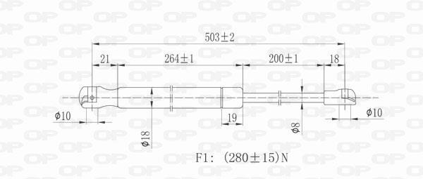 Vérin (Vérin de hayon) OPEN PARTS GSR6002.00