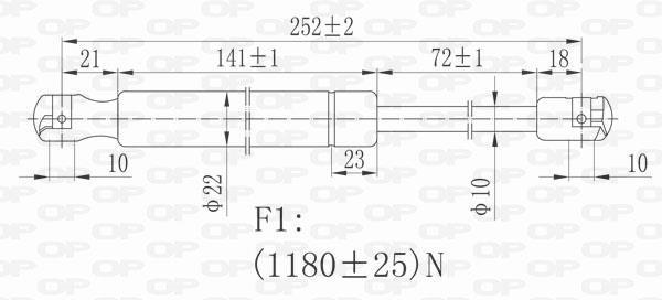 Muelle neumático OPEN PARTS ref. GSR6005.00