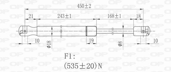 Vérin (Vérin de hayon) OPEN PARTS GSR6006.00