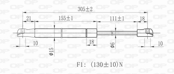 Muelle neumático OPEN PARTS ref. GSR6010.00