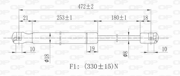 Muelle neumático OPEN PARTS ref. GSR6013.00