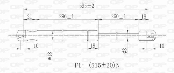 Vérin (Vérin de hayon) OPEN PARTS GSR6014.00