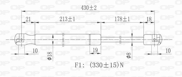 Vérin (Vérin de hayon) OPEN PARTS GSR6021.00