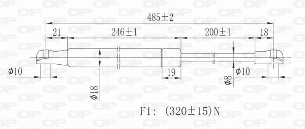 Muelle neumático OPEN PARTS ref. GSR6022.00