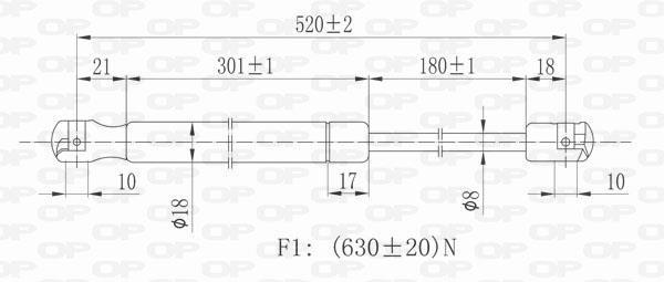 Vérin (Vérin de hayon) OPEN PARTS GSR6024.00
