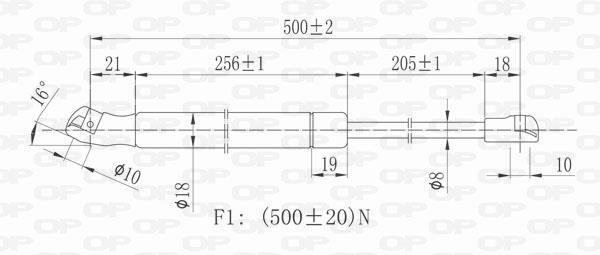 Muelle neumático OPEN PARTS ref. GSR6028.00