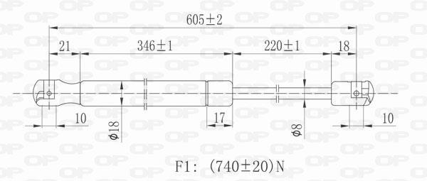 Muelle neumático OPEN PARTS ref. GSR6034.00