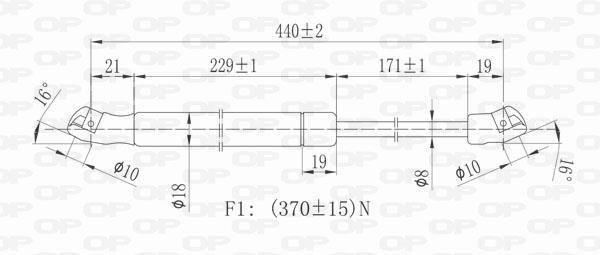 Muelle neumático OPEN PARTS ref. GSR6035.00