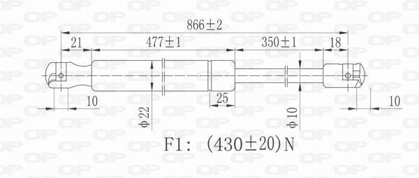 Vérin (Vérin de hayon) OPEN PARTS ref. GSR6037.00