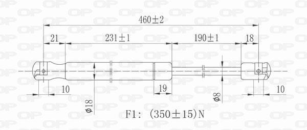 Muelle neumático OPEN PARTS ref. GSR6040.00