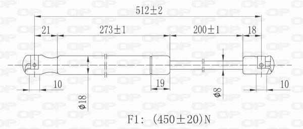 Muelle neumático OPEN PARTS ref. GSR6042.00