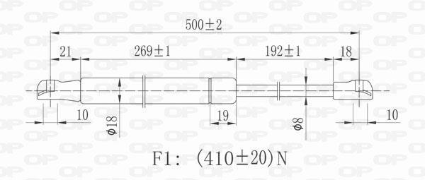 Muelle neumático OPEN PARTS ref. GSR6043.00