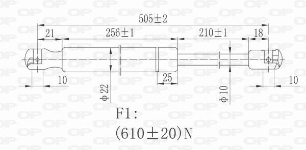 Muelle neumático OPEN PARTS ref. GSR6049.00