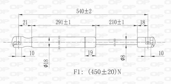 Muelle neumático OPEN PARTS ref. GSR6051.00