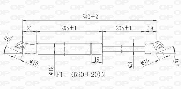 Muelle neumático OPEN PARTS GSR6056.00
