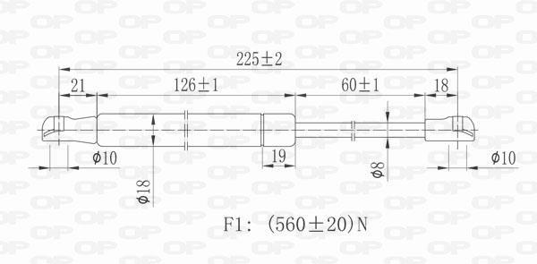 Muelle neumático OPEN PARTS ref. GSR6059.00