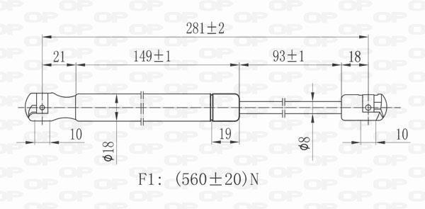 Muelle neumático OPEN PARTS ref. GSR6062.00