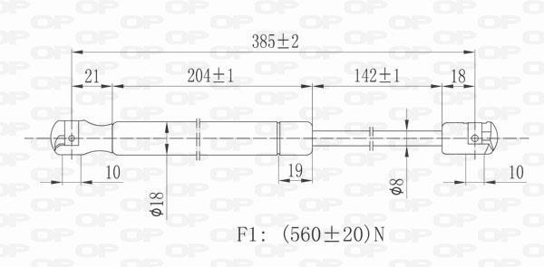 Vérin (Vérin de hayon) OPEN PARTS GSR6068.00