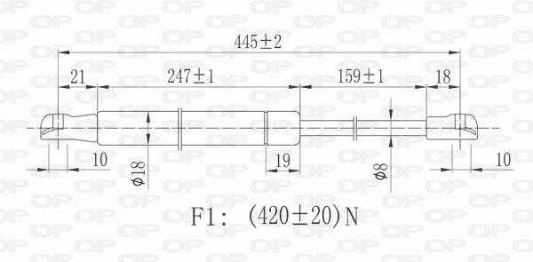 Muelle neumático OPEN PARTS ref. GSR6071.00