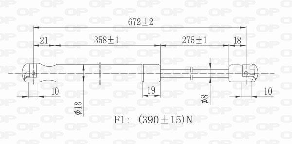 Muelle neumático OPEN PARTS ref. GSR6079.00