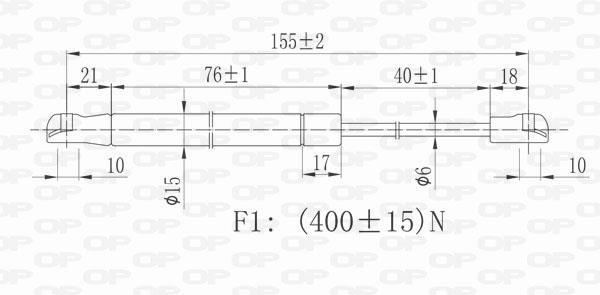 Muelle neumático OPEN PARTS ref. GSR6081.00