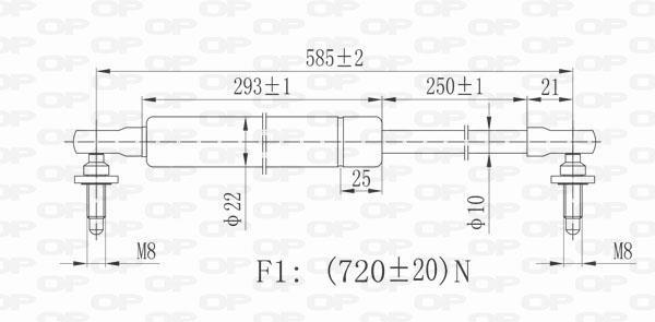Muelle neumático OPEN PARTS ref. GSR6088.00