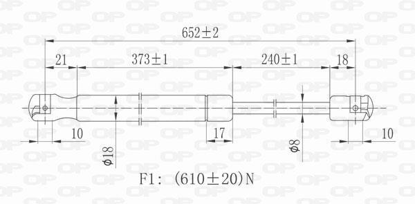 Muelle neumático OPEN PARTS ref. GSR6089.00