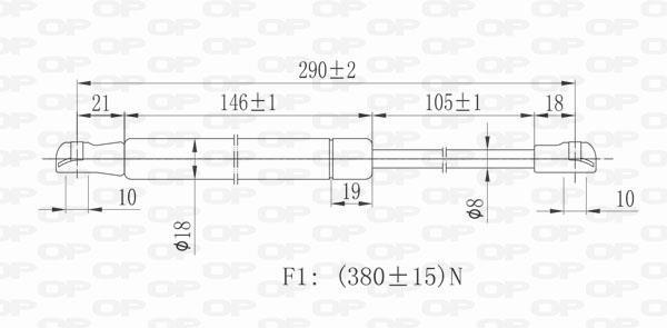 Muelle neumático OPEN PARTS ref. GSR6091.00