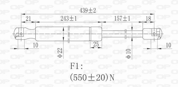 Muelle neumático OPEN PARTS ref. GSR6094.00