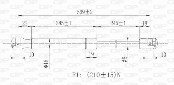 Muelle neumático OPEN PARTS ref. GSR6099.00