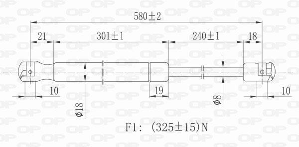 Muelle neumático OPEN PARTS ref. GSR6103.00