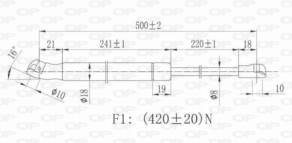 Muelle neumático OPEN PARTS ref. GSR6104.00