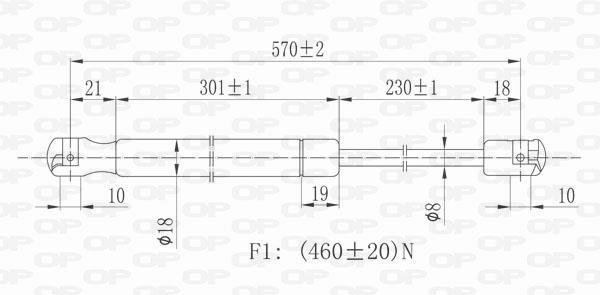 Muelle neumático OPEN PARTS ref. GSR6107.00