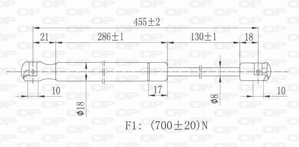 Muelle neumático OPEN PARTS ref. GSR6110.00