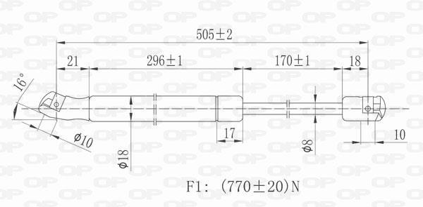 Vérin (Vérin de hayon) OPEN PARTS GSR6111.00