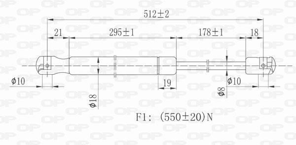 Muelle neumático OPEN PARTS ref. GSR6115.00
