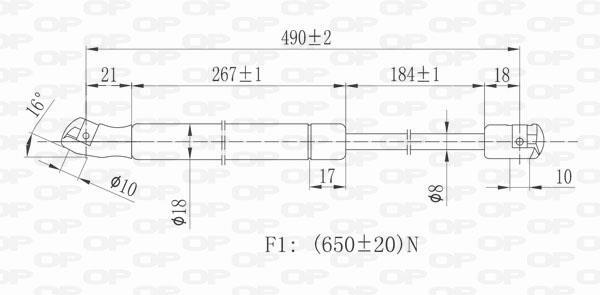 Muelle neumático OPEN PARTS ref. GSR6117.00