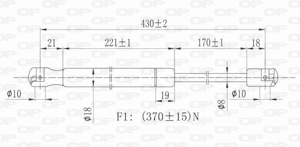 Muelle neumático OPEN PARTS ref. GSR6121.00