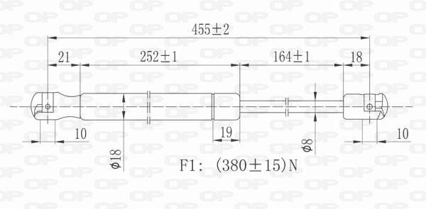 Muelle neumático OPEN PARTS ref. GSR6123.00