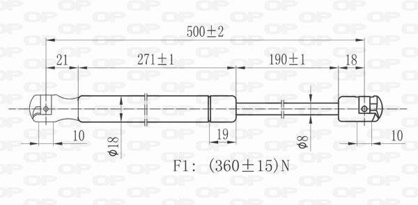 Muelle neumático OPEN PARTS ref. GSR6128.00