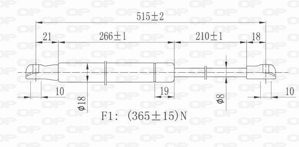 Muelle neumático OPEN PARTS ref. GSR6130.00