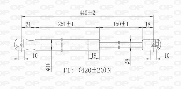 Vérin (Vérin de hayon) OPEN PARTS GSR6131.00