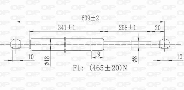Vérin (Vérin de hayon) OPEN PARTS ref. GSR6132.00