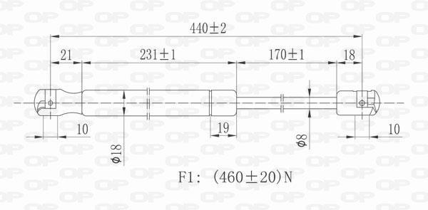 Vérin (Vérin de hayon) OPEN PARTS GSR6134.00