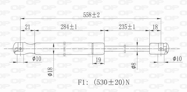 Muelle neumático OPEN PARTS ref. GSR6135.00