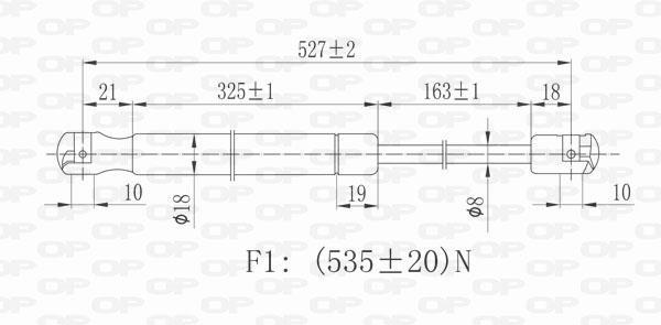 Muelle neumático OPEN PARTS ref. GSR6136.00