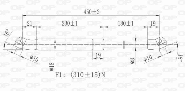 Muelle neumático OPEN PARTS ref. GSR6139.00