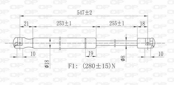 Muelle neumático OPEN PARTS ref. GSR6143.00