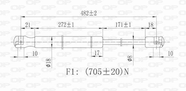 Muelle neumático OPEN PARTS ref. GSR6146.00