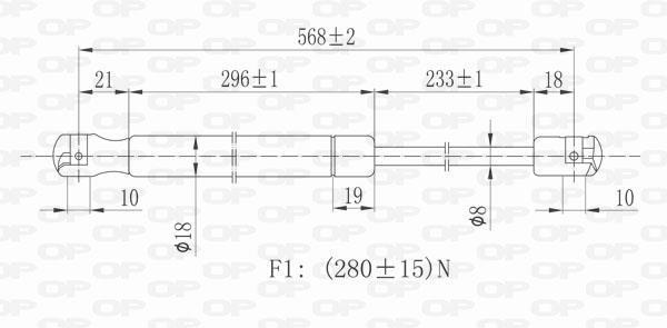 Muelle neumático OPEN PARTS ref. GSR6148.00